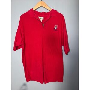 GEAR‎ For Sports Red Alaska Embroidered Quarter Zip Polo Shirt Size M